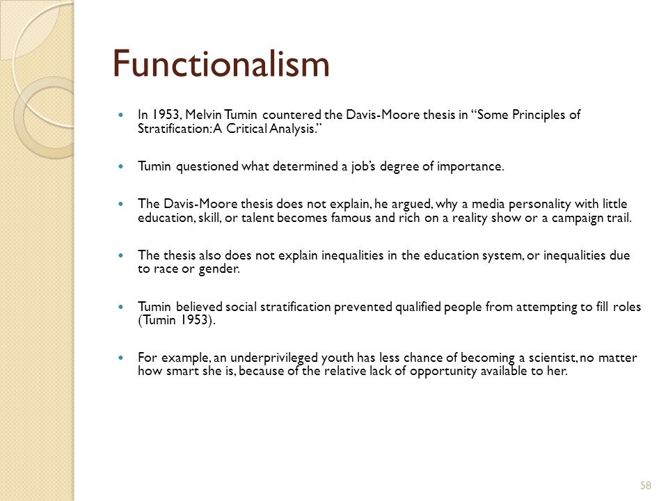 davis moore thesis of stratification Chapter 9 social stratification in canada theoretical perspectives on social stratification analyze the davis-moore thesis do you agree with davis and moore. davis moore thesis of stratification Chapter 9 social stratification in canada theoretical perspectives on social stratification analyze the davis-moore thesis do you agree with davis and moore.