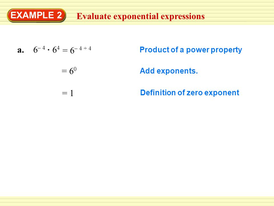 EXAMPLE 2 Evaluate exponential expressions a.