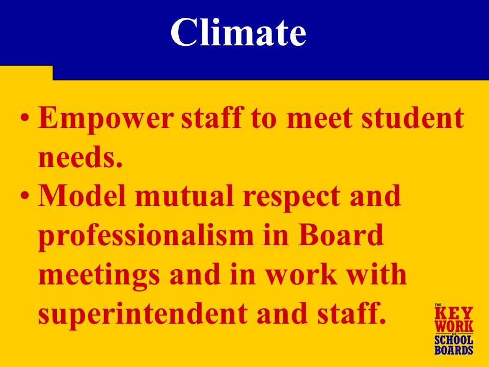 Empower staff to meet student needs.
