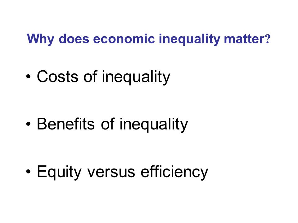 Why does economic inequality matter .