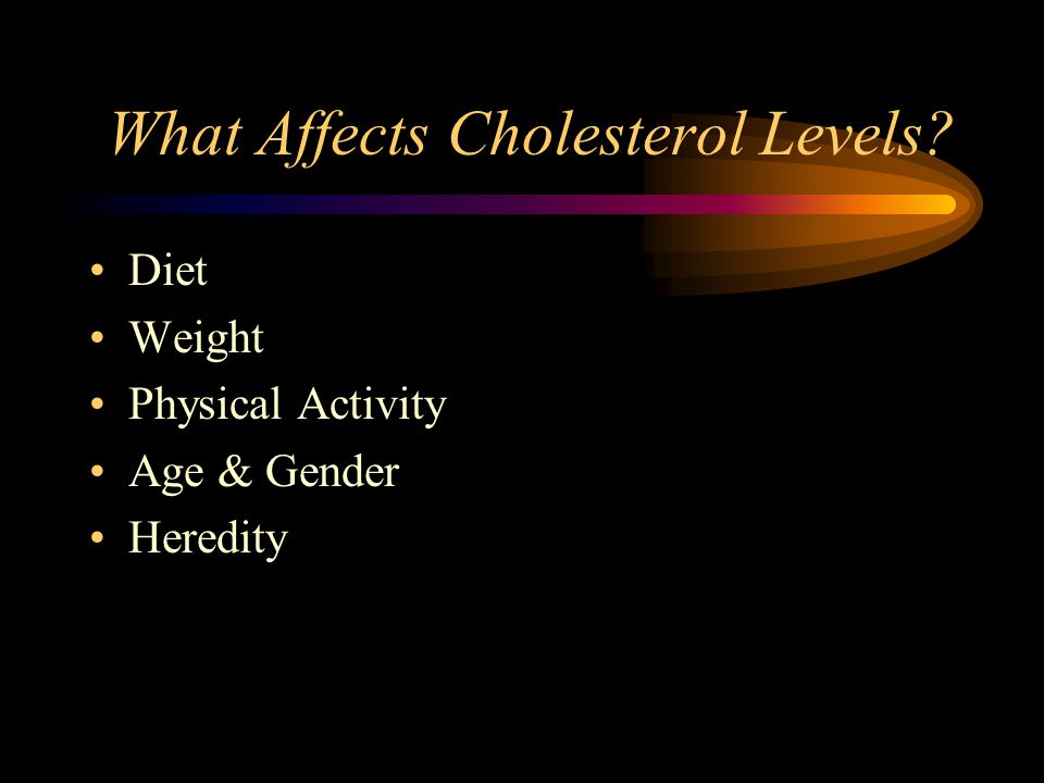 What Affects Cholesterol Levels Diet Weight Physical Activity Age & Gender Heredity