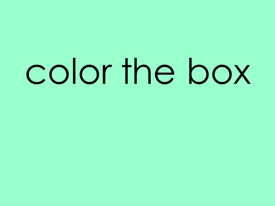 color the box