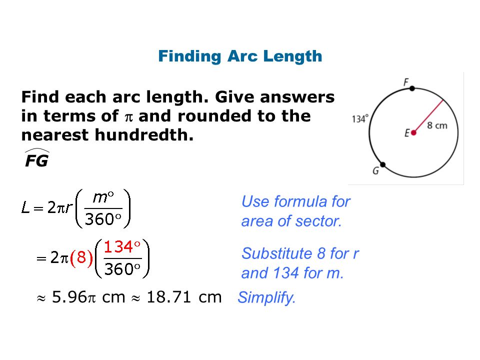 Equation Of An Arc Talkchannels Cirference And Arc Length Ppt Download