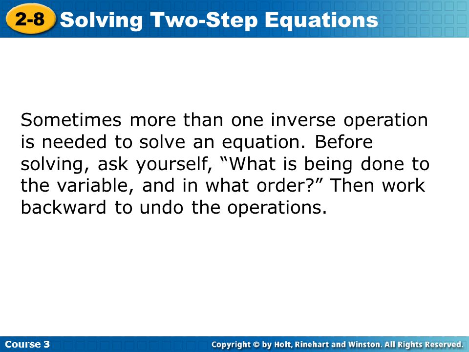 Lesson 2 8 Practice B Solving Two Step Equations Answers Course Solving Two Step Equations 2 8