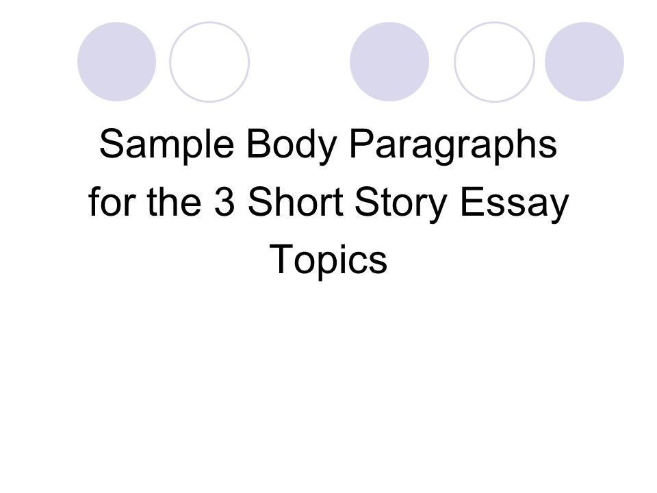 Sample essay on short story