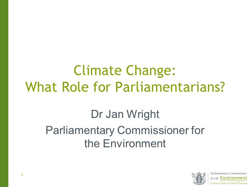 1 Climate Change: What Role for Parliamentarians.