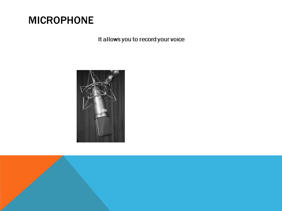MICROPHONE It allows you to record your voice