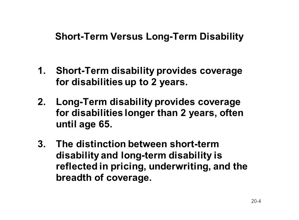 What are the differences between long-term and short-term disability?