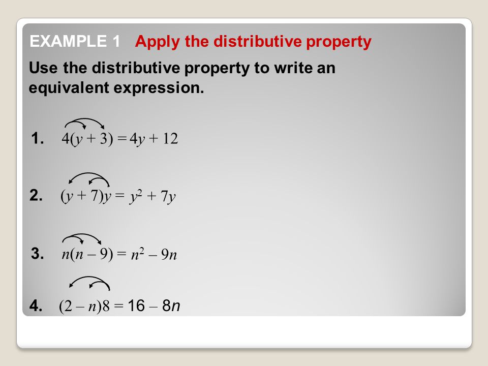 Use the distributive property to write an equivalent expression.