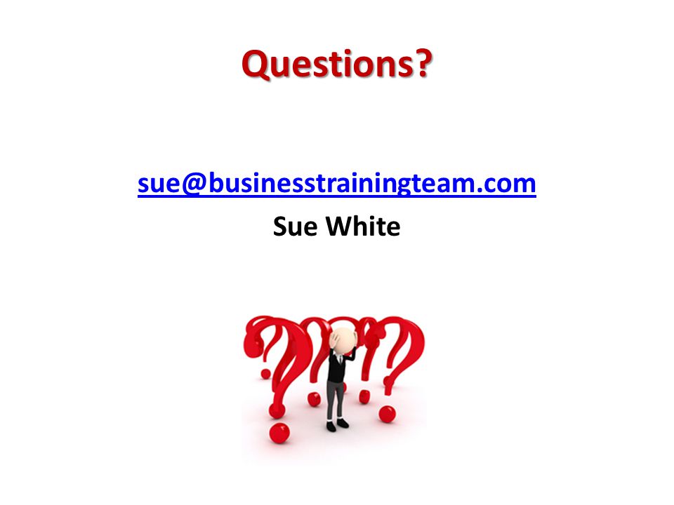 Questions Sue White