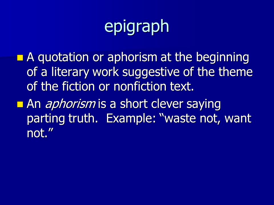 Epigram format essay