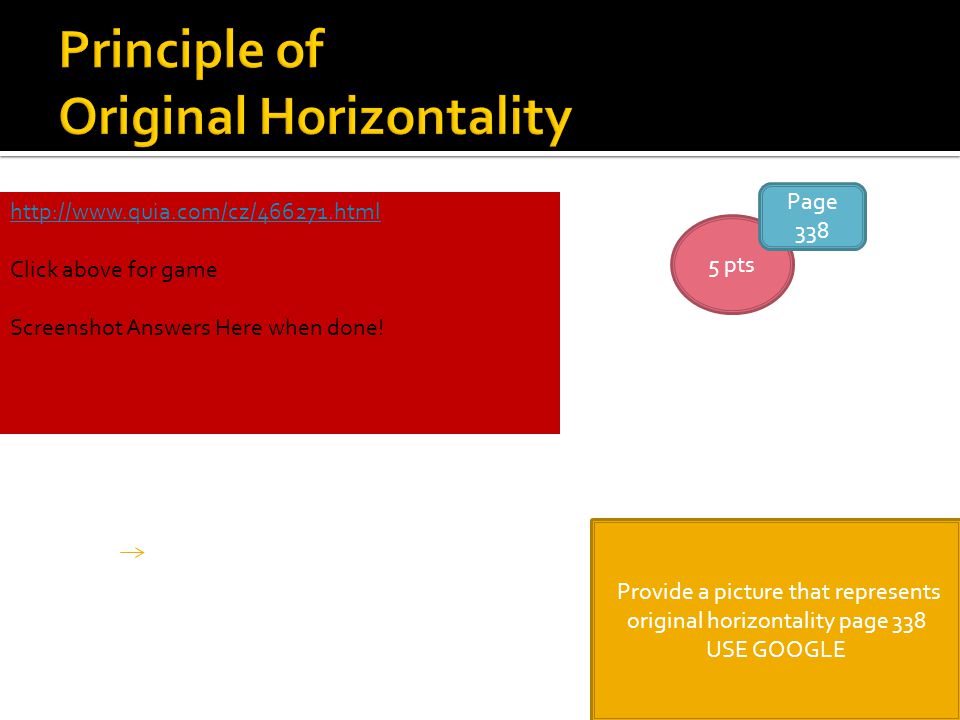 Provide a picture that represents original horizontality page 338 USE GOOGLE 5 pts Page Click above for game Screenshot Answers Here when done!