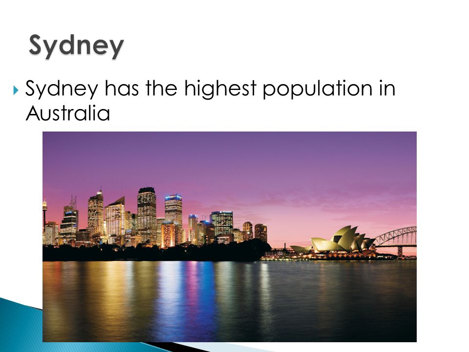  Sydney has the highest population in Australia