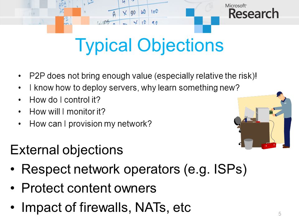 Typical Objections P2P does not bring enough value (especially relative the risk).