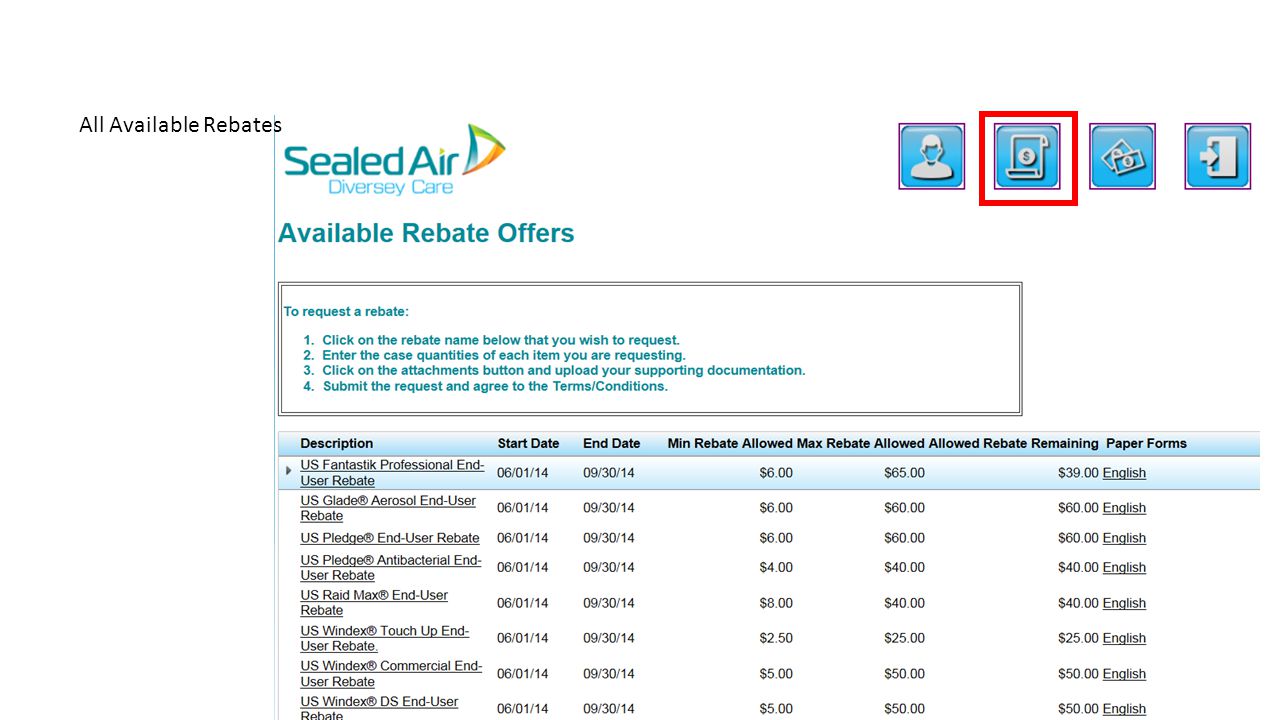 All Available Rebates