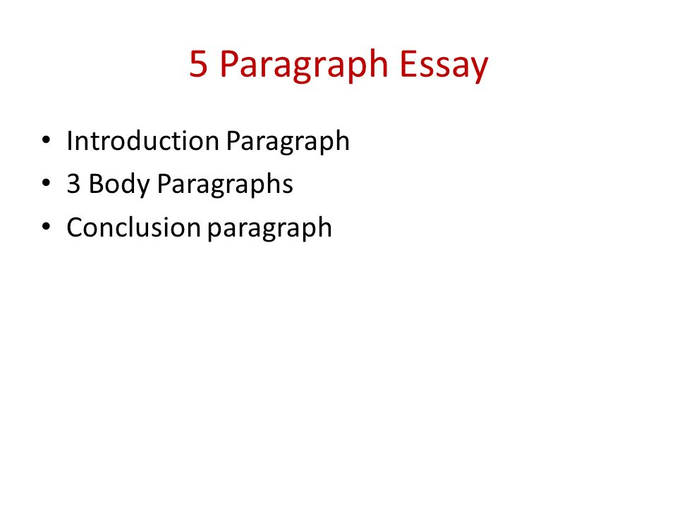 5 Paragraph Essay Introduction Paragraph 3 Body Paragraphs Conclusion paragraph