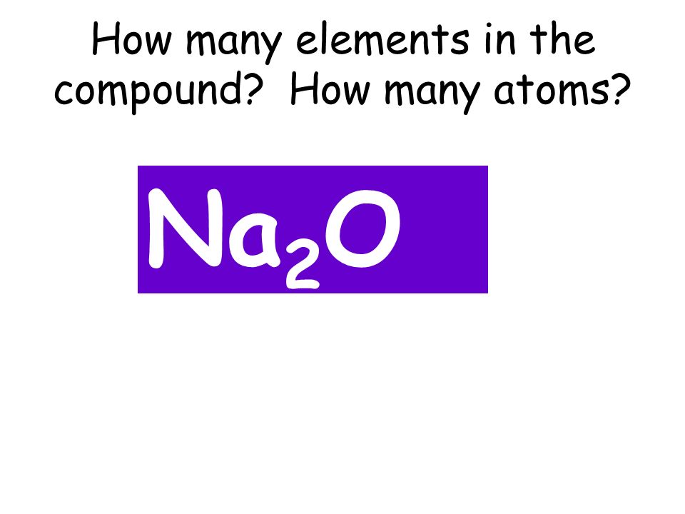 How many elements in the compound How many atoms Na 2 O