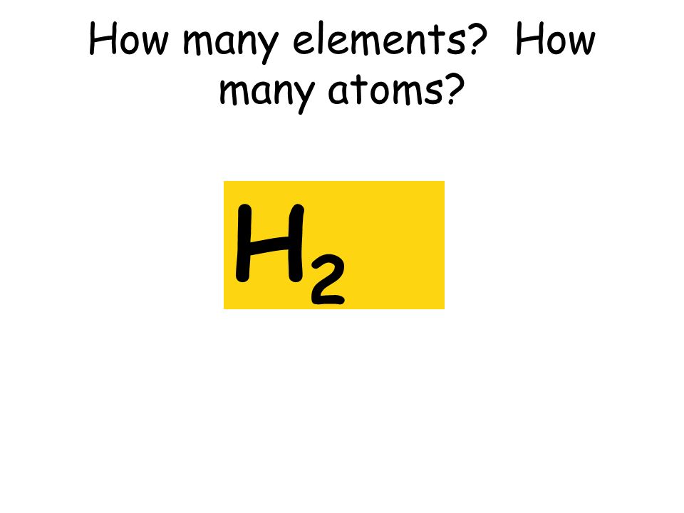 How many elements How many atoms H2H2