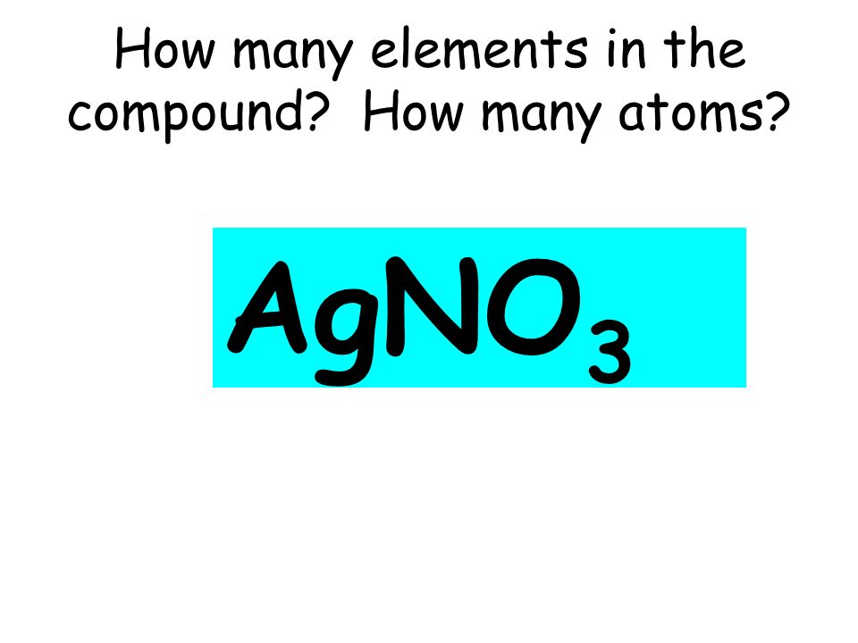 How many elements in the compound How many atoms AgNO 3