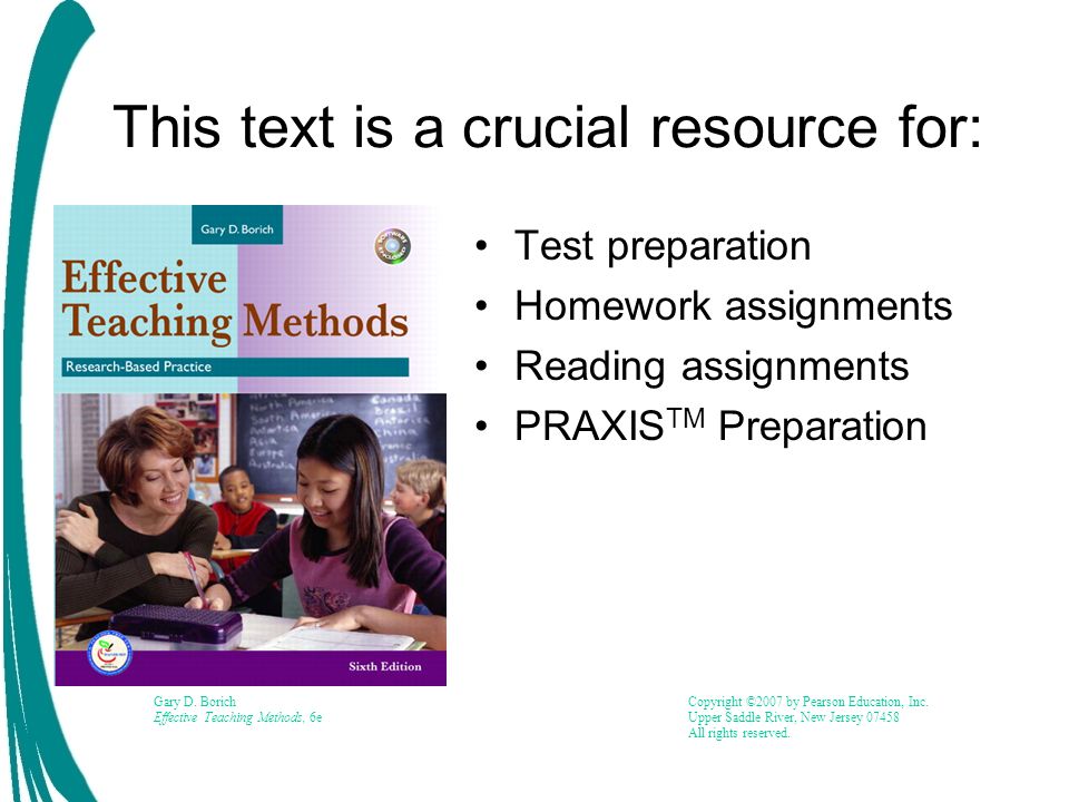 The Required Textbook For This Course Is Effective Teaching Effective Teaching Methods Research Based Practice 2 This