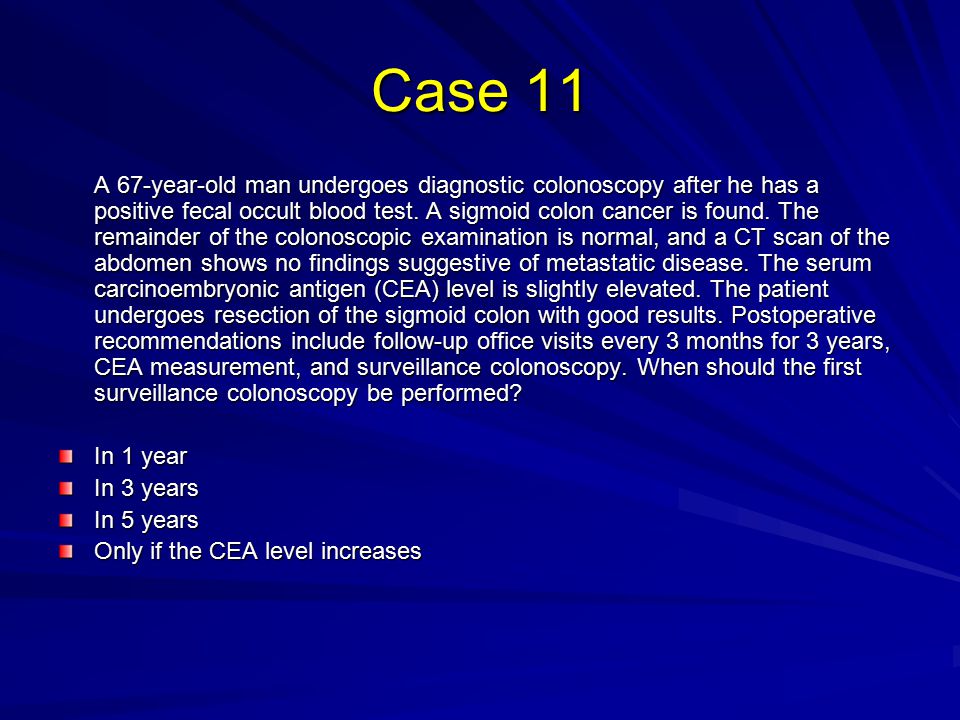 Colon cancer cea level