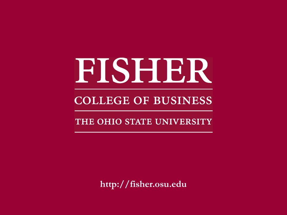 Fisher College of Business The Ohio State University Office of Career Services 150 Gerlach Hall 2108 Neil Avenue fisher.osu.edu/career fisher.osu.edu Fisher logo