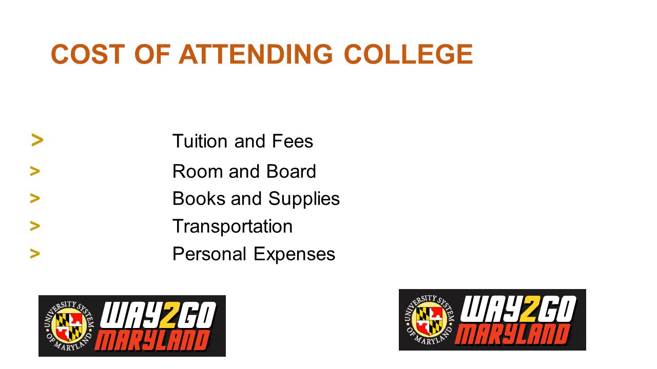 COST OF ATTENDING COLLEGE > Tuition and Fees > Room and Board > Books and Supplies > Transportation > Personal Expenses