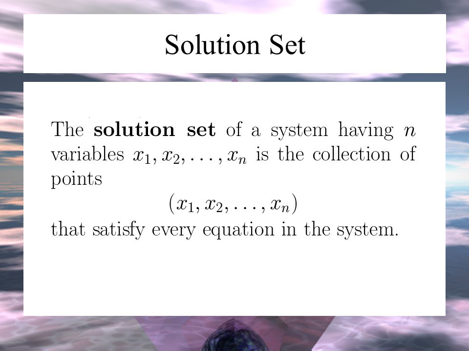 Solution Set