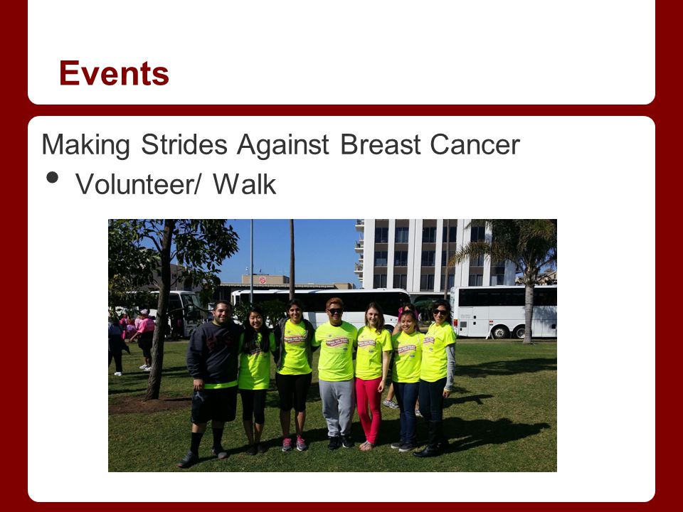 Events Making Strides Against Breast Cancer Volunteer/ Walk