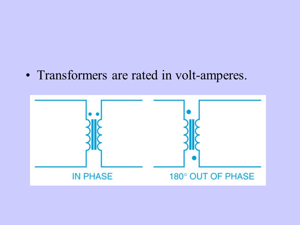 Transformers are rated in volt-amperes.