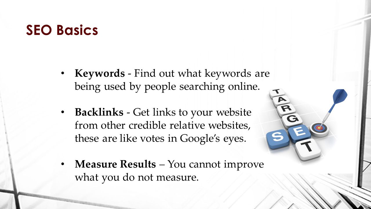 Keywords - Find out what keywords are being used by people searching online.