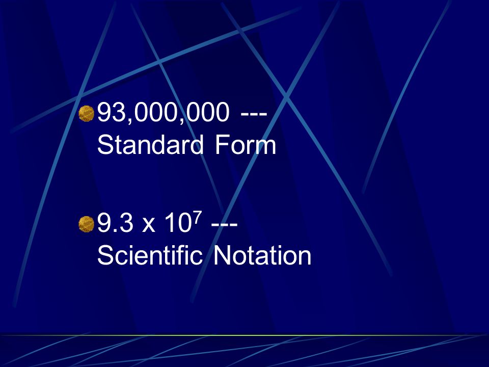 93,000, Standard Form 9.3 x Scientific Notation