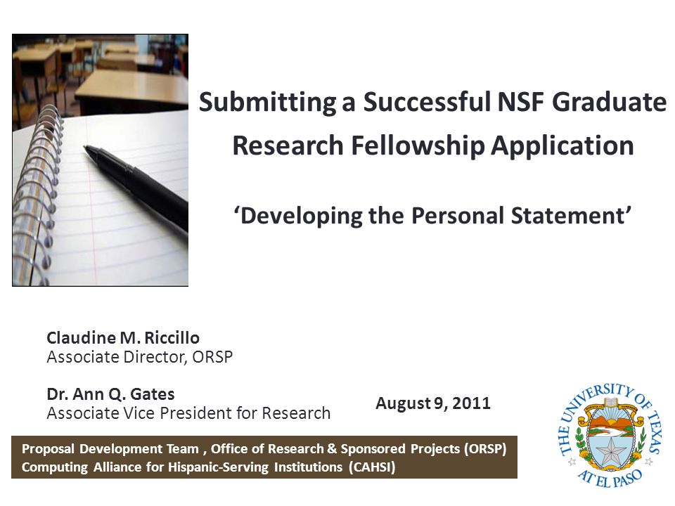 proposal development team office of research sponsored projects nsf grfp format