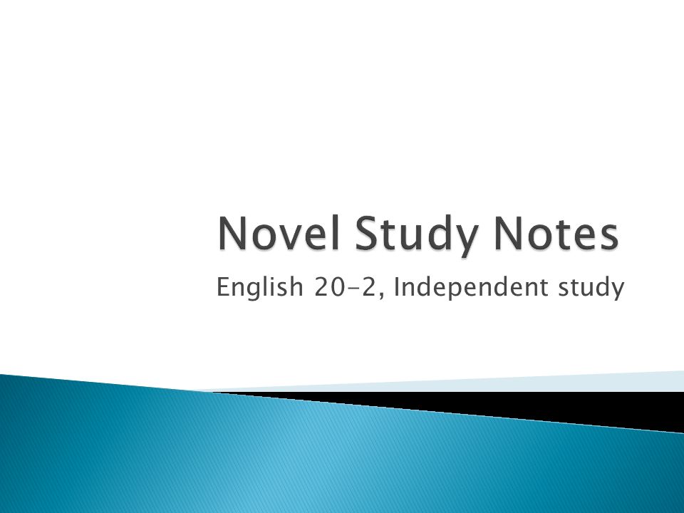 English 20-2, Independent study