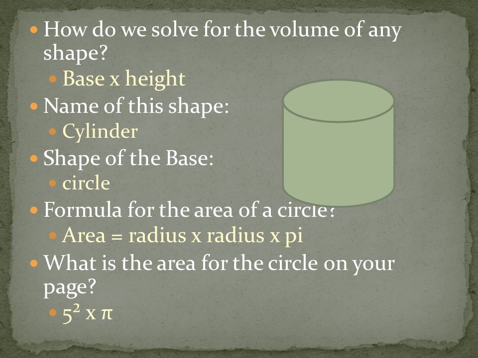 How do we solve for the volume of any shape.