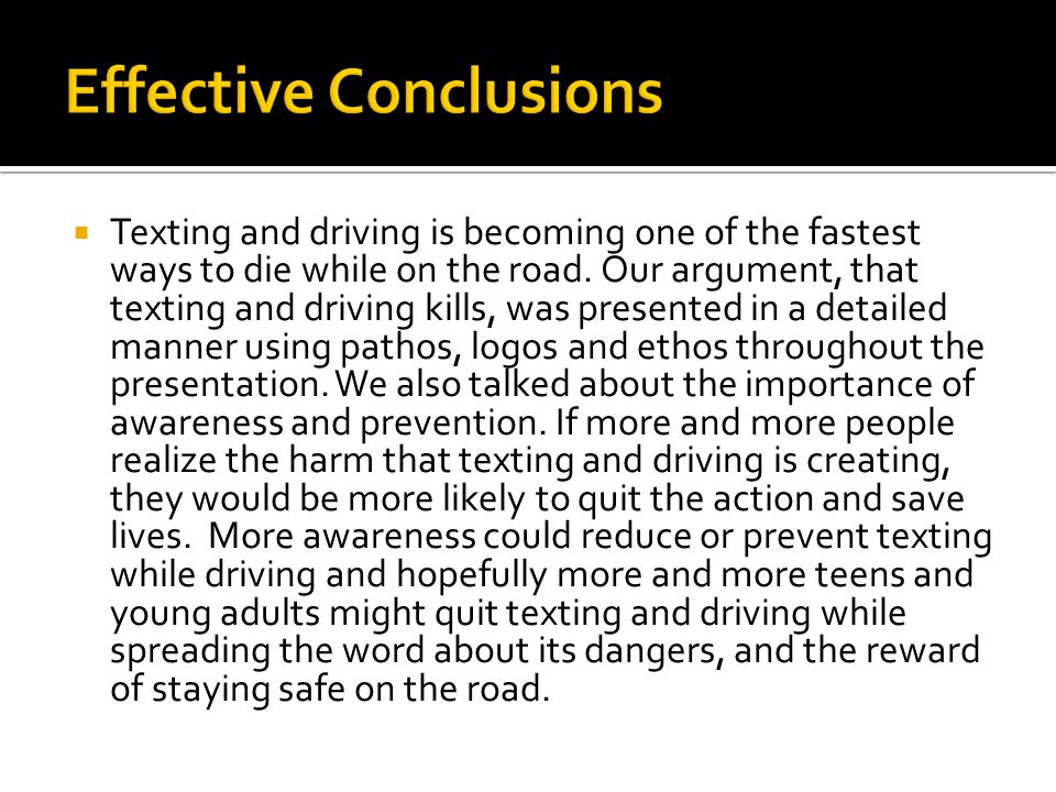 Persuasive essay texting driving