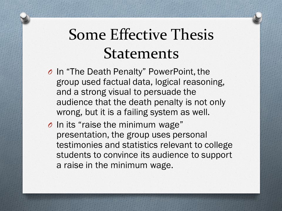 Thesis statement for death penalty essay