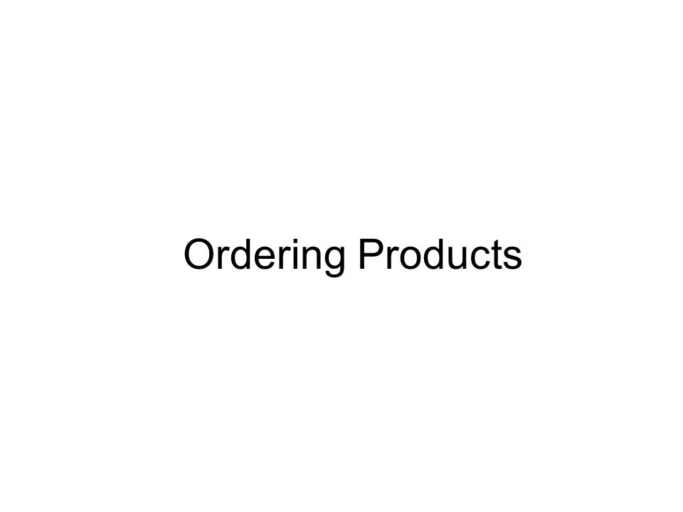 Ordering Products