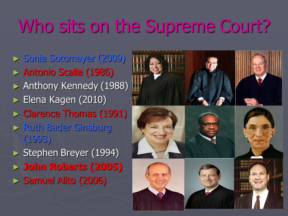Who sits on the Supreme Court.
