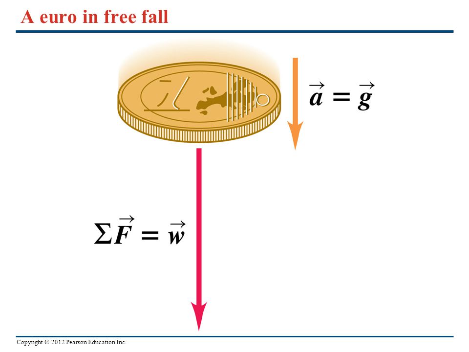 Copyright © 2012 Pearson Education Inc. A euro in free fall