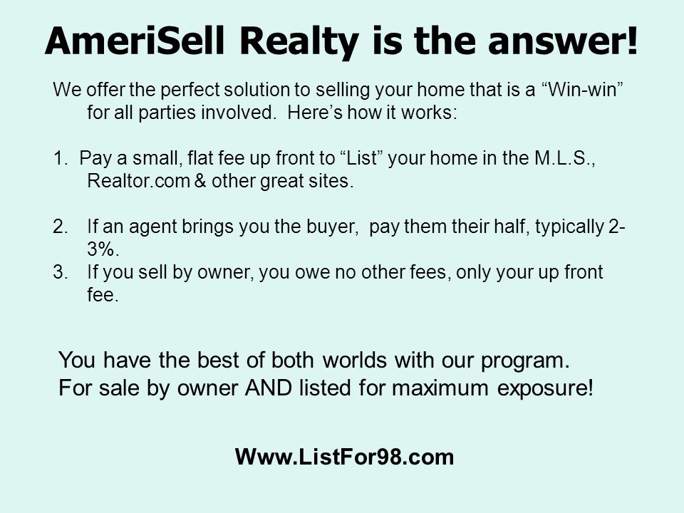 AmeriSell Realty is the answer.