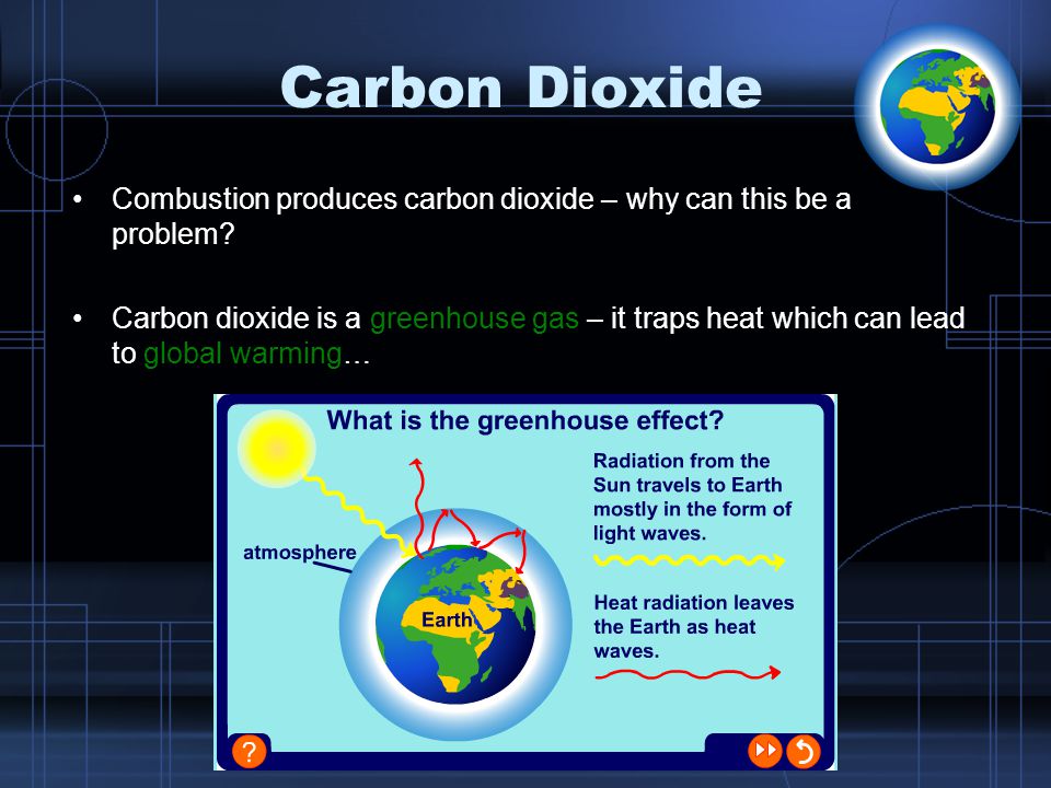 Carbon Dioxide Combustion produces carbon dioxide – why can this be a problem.