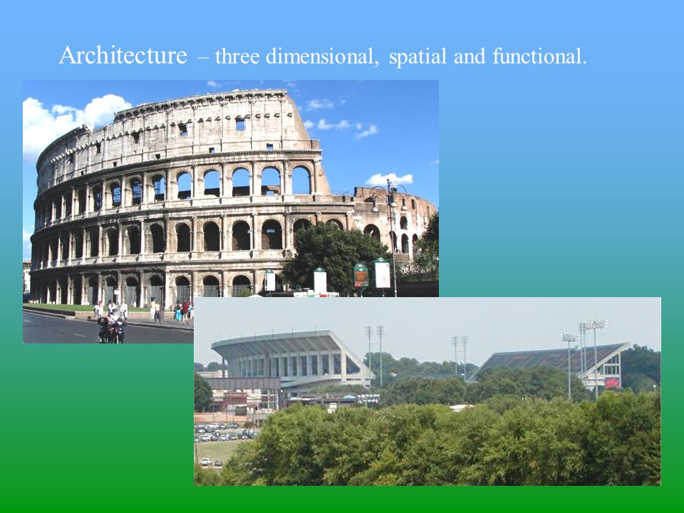 Architecture – three dimensional, spatial and functional.