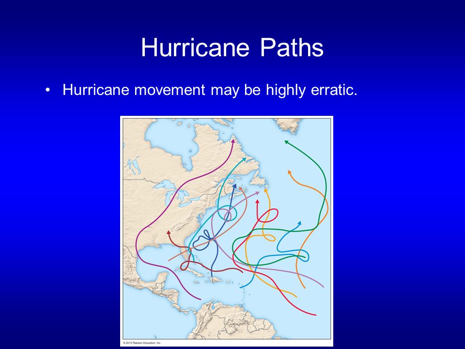 Hurricane Paths Hurricane movement may be highly erratic.