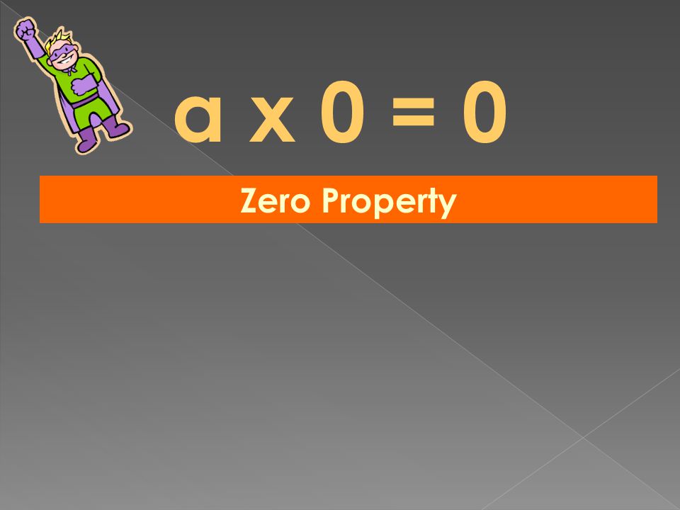 a x 0 = 0 Zero Property