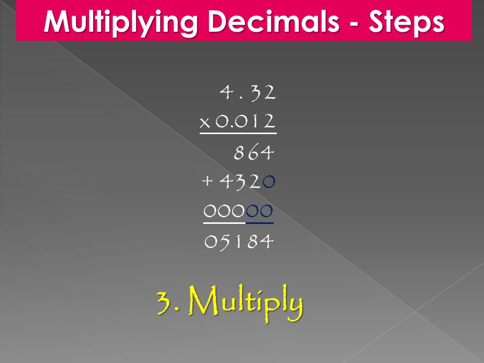 3. Multiply x Multiplying Decimals - Steps