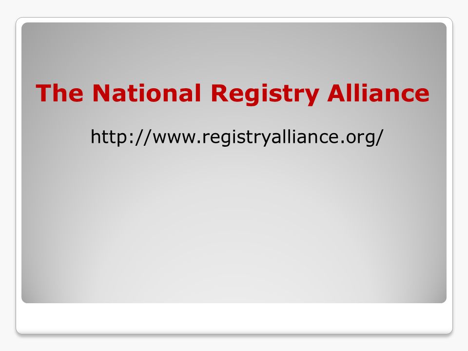 The National Registry Alliance