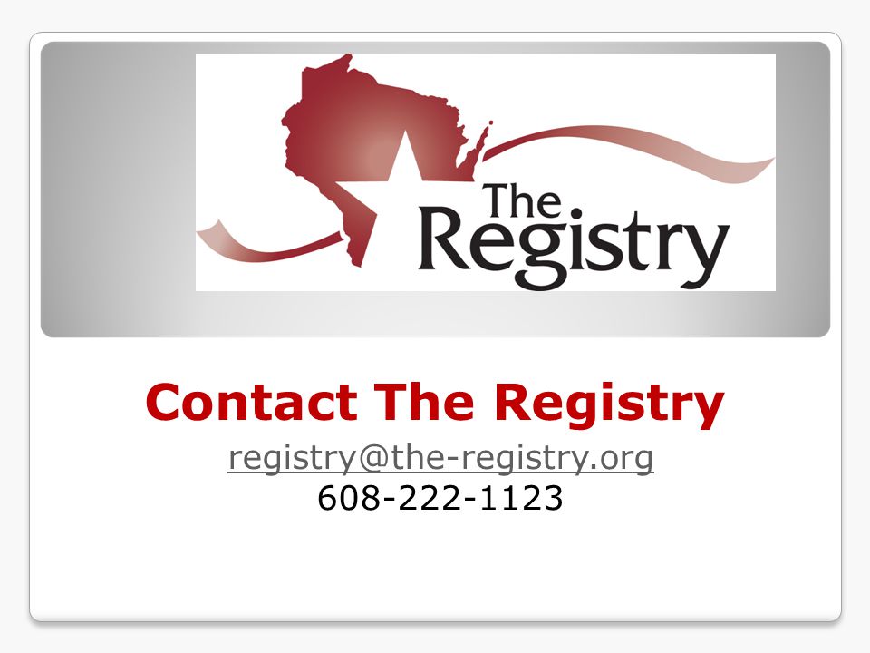 Contact The Registry