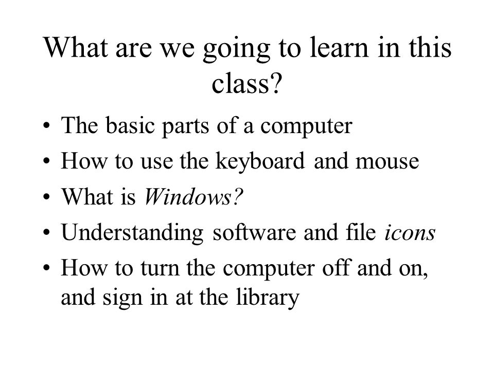 What are we going to learn in this class.