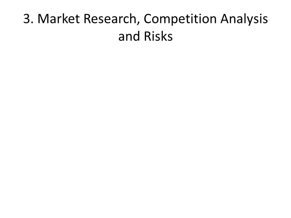 3. Market Research, Competition Analysis and Risks
